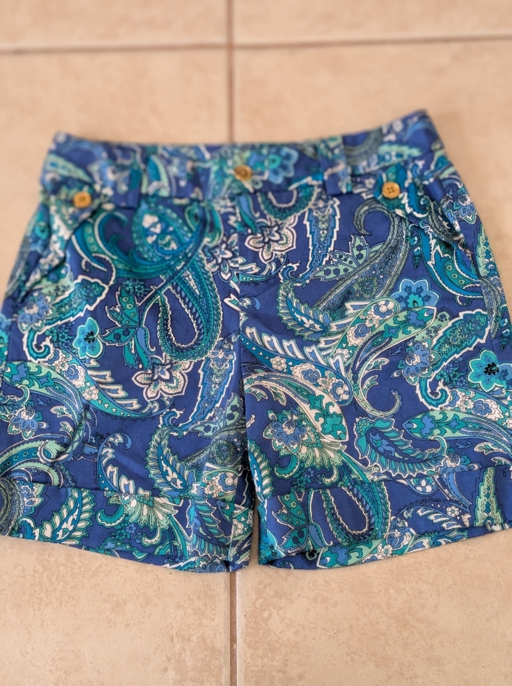 Ralph Lauren Blue Paisley Shorts Size 6P